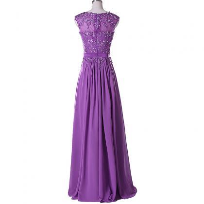 Long Evening Dresses,Purple Evening Dresses,Evening Dresses Chiffon ...