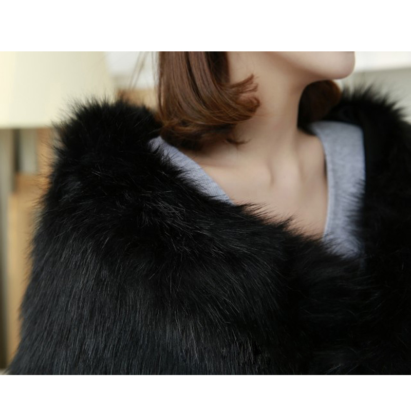 Black Winter Faux Fur Wrap,Faux Fur Shawl Wrap Stole Cape For Women