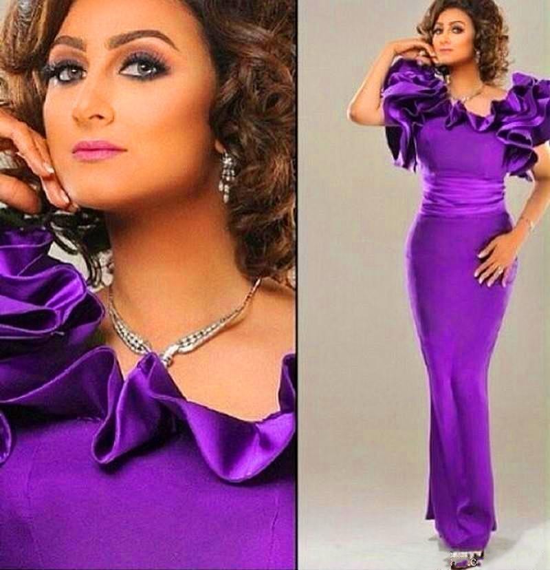 evening dress with ruffles