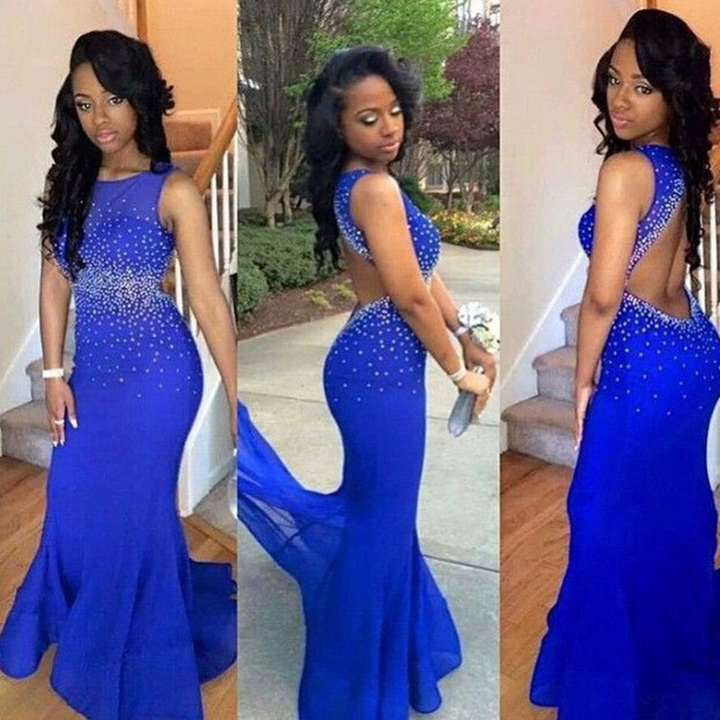 Mermaid Prom Dresses,Open Back Tank Prom Party Dresses,Vestidos De ...