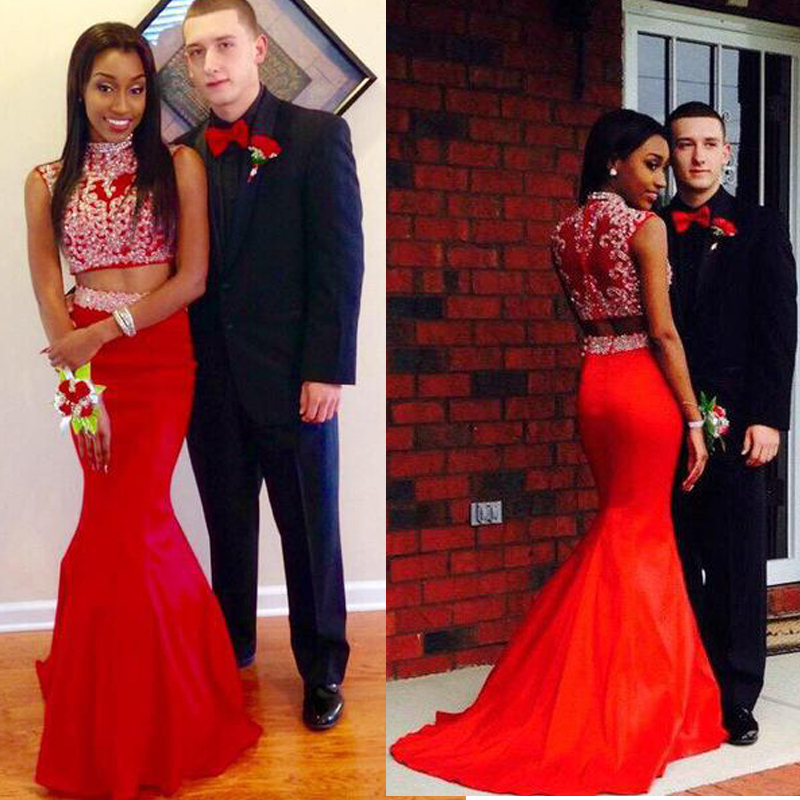 Custom Made Prom Dresses,Two Pieces Prom Dresses,Red Prom Dresses,Prom ...